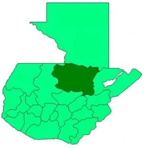 Ubicación del departamento de Alta Verapaz en Guatemala.