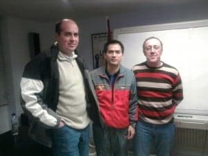 Del Valle y Callizo con el seleccionador nacional. 