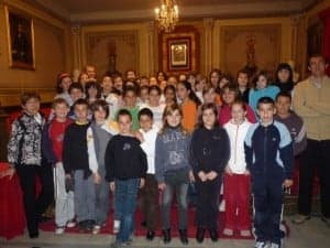 Los alumnos de La Merced en el Ayuntamiento.