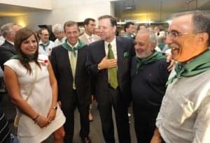 Iglesias con alcaldes del Somontano. 