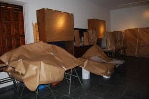 Las piezas restauradas y envaladas para su colocación. JLP.
