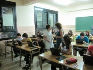 María Victoria Broto en el IES de Fraga. 