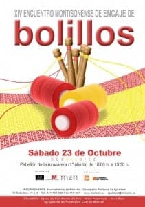 Cartel del encuentro de encaje de bolillos.