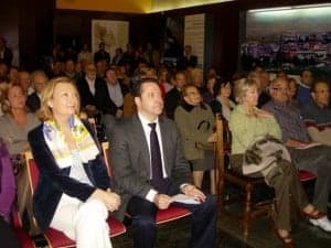Rudi junto a Solana en el mitin en Barbastro. JLP.