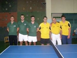 De izquierda a derecha R. Giner, J.J. Ballesteros, F. Giner, Telmo Pereira, Juan Carlos Alcaide y Joaquín Palacio.