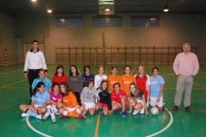 Equipo de fútbol sala con Barbanoj. JLP.