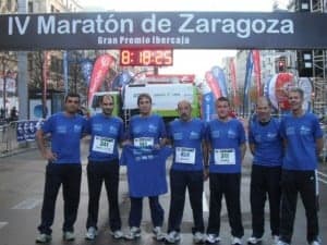 Atletas de Barbastro en el Maratón de Zaragoza. 