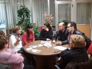 Reunión celebrada en AFAMMER con los comerciantes.
