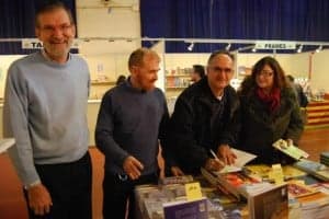 Adell, Mediano y Romero en la FLA. JLP.