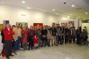 Los artistas en la inauguración de la exposición. JLP.