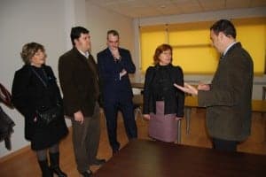 Heras y Broto en su visita a la residencia. JLP.