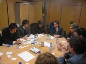 Representantes aragoneses y japoneses. 