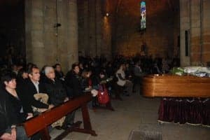Arguilé y la viuda en el funeral de Ferrer. JLP.