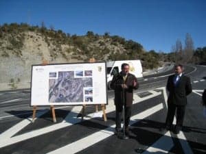Inauguración de la vía en el Mesón de Ligüerre.