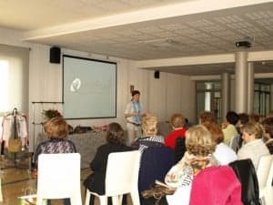 Maqui Bourbón en pleno taller. 