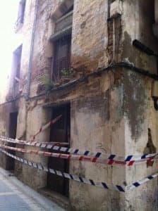 La casa quemada y precintada. 