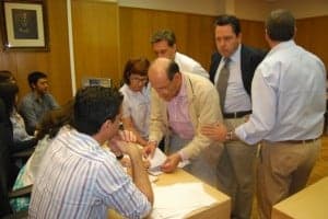 Recuento de votos en el Juzgado de Barbastro. JLP.