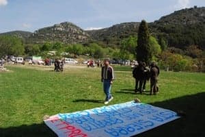 Una de las acciones de protesta contra las canteras. JLP.