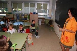 Clases en el colegio Aragón de Monzón. JLP.