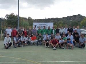 Foto de familia IV Liga de frontenis (finalistas, representantes equipos y autoridades).