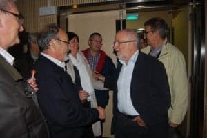 Morlán y Becana en el Centro de Congresos de Barbastro. JLP.