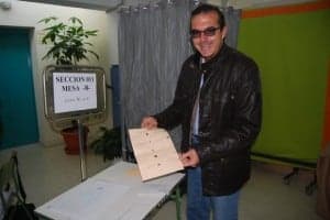 Ángel Pintado votó en La Merced. JLP.