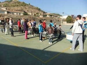 Ensayo en las pistas deportivas. R.B.V.