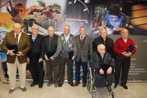 Los ocho pioneros del polígono industrial Valle del Cinca. JLP.