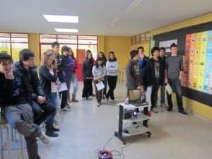 Los alumnos del IES Hermanos Argensola en su visita a la exposición. JLP.