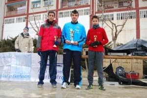 Los tres primeros atletas. JLP.