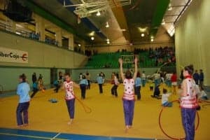 Las gimnastas durante un entrenamiento. JLP.
