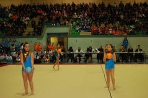 Gimnastas durante un ejercicio. JLP.