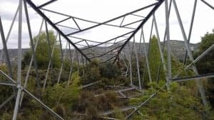 Torre eléctrica caída en Estadilla. Carrodilla Sostenible.