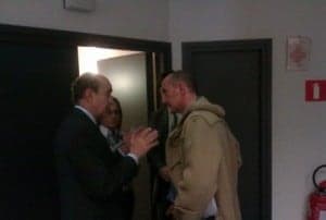 Fernández Alarcón durante la reunión por la TCP. 