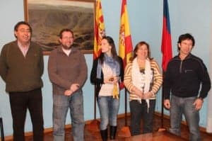 Patricia Irigaray, junto al concejal de Deportes y la alcaldesa. 