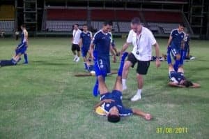 Llena durante un entrenamiento.