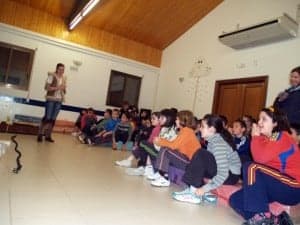 Los escolares en el Aula de la Naturaleza. DPH.
