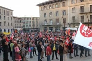 La plaza Mayor abarrotada. 