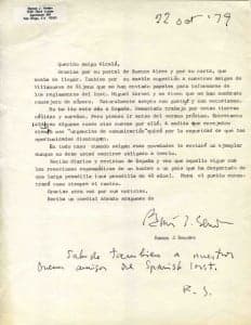 Carta de Sender. 