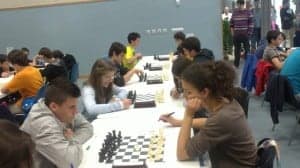 Los pequeños durante sus partidas. 