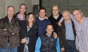 El grupo Azento y Daniel Ribera junto a Diego. 