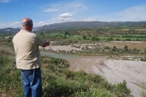 El caudal casí desaparecido antes de llegar a la Piscifactoría. JLP.