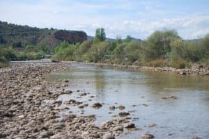 Escaso caudal después de dejar la Piscifactoría. JLP.