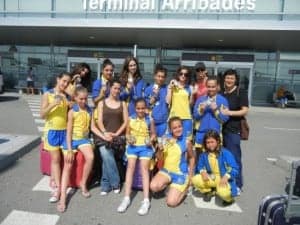 Las nadadoras antes de su regreso. 