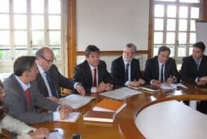 Aliaga en la reunión de esta tarde. 