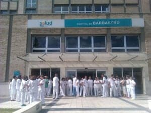 Concentración en el Hospital de Barbastro. JLP.