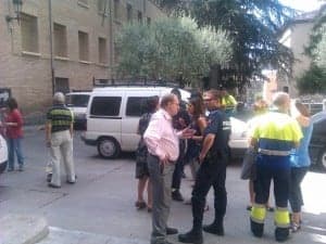 Protesta de empleados públicos y concejales de Barbastro. JLP.
