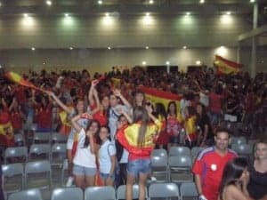 Euforia en el Centro de Congresos de Barbastro. 