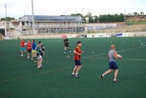 Una sesión de entrenamiento en Barbastro. JLP.