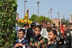 Procesión de la virgen de Torreciudad.